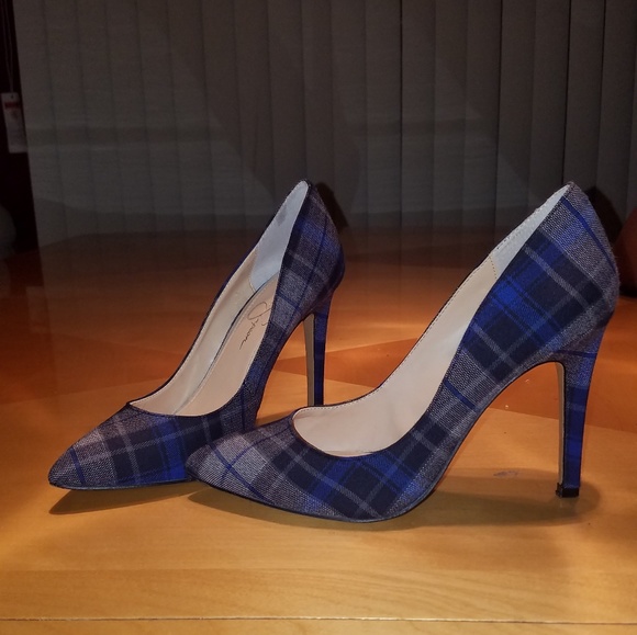 jessica simpson plaid pumps